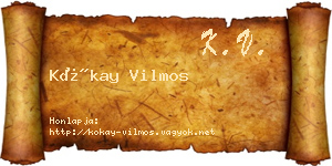Kókay Vilmos névjegykártya